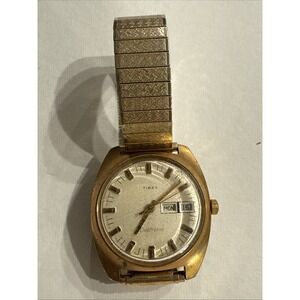 Vintage Timex Electronic Gold-Tone Day/Date Men's Watch‎ Untested
